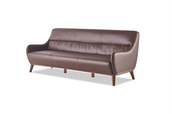 Sitzmöbel 3-Sitzer Sessel Braun Ledersofas Couch Lehnsessel Klassisch