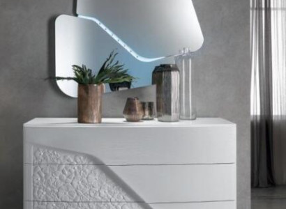  Kommode mit Spiegel Holz Kommoden Möbel Schrank Schlafzimmer Weiß Sideboard Neu