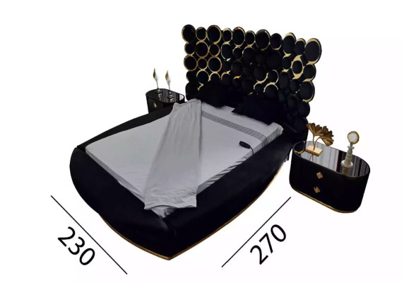 Designerbett Luxus Textilbetten Schlafzimmer Doppelbett 200x200cm Bettrahmen