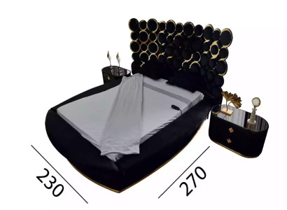 Designerbett Luxus Textilbetten Schlafzimmer Doppelbett 200x200cm Bettrahmen
