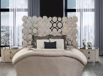 Designerbett Luxus Textilbetten Schlafzimmer Doppelbett 200x200cm Bettrahmen