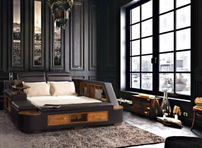 Multifunktion Bett Doppelbetten Modernes Bettgestell Betten 180x200cm Hotel Neu