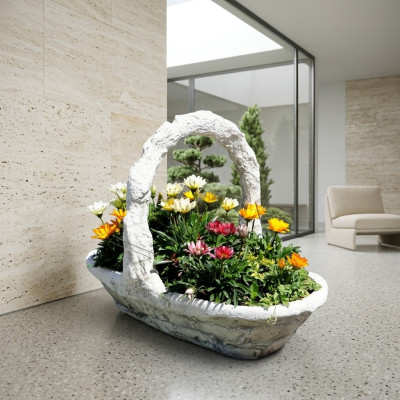 Blumenkübel Pflanz Kübel Dekoration Figur Natur Blumentöpfe Vasen Garten