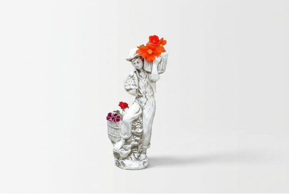 Figur Blumenkübel Weiß Pflanz Kübel Dekoration Figur Blumentöpfe Garten