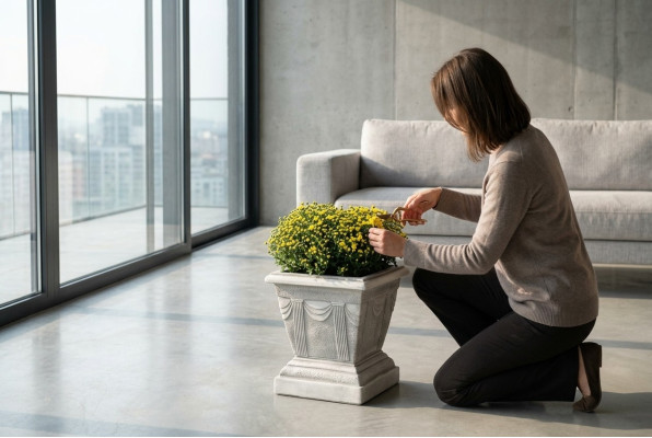 Figur Weiß Blumenkübel Pflanz Kübel Figur Dekoration Blumentöpfe Garten