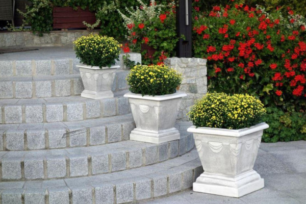 Figur Weiß Blumenkübel Pflanz Kübel Figur Dekoration Blumentöpfe Garten