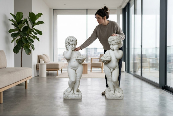 Junge 72cm Figur Statue Figuren Skulptur Statuen Garten Dekoration