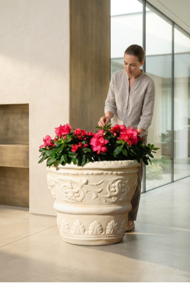 Blumenkorb Blumen Vase Gefäss Garten Dekoration Statue Figuren Kasten Terrasse