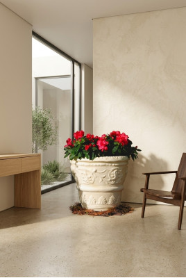Blumenkorb Blumen Vase Gefäss Garten Dekoration Statue Figuren Kasten Terrasse