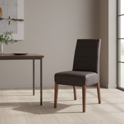 Leder Massivholz Stuhl Esszimmerstuhl Designer Stühle Esszimmerstühle