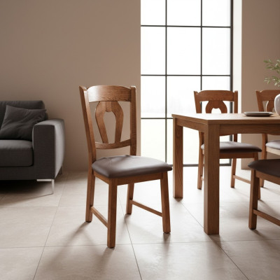 Esszimmerstuhl 8x Stuhl Set Sessel Leder Polster Massiv Holz Neu Gastro