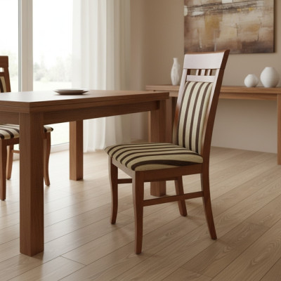 Set 8x Stuhl Design Lehnstuhl Polster Stühle Gastro Esszimmer Stoff Massiv