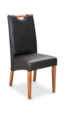 Design Sessel Polster Set 4x Stuhl Holz 100% Leder Stühle Gastro Esszimmer
