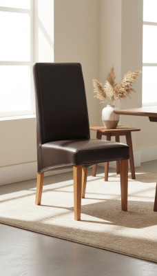 Set 2x Sessel Stuhl Designer Holz Polster Stühle Gastro Esszimmer 100% Leder