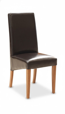Set 2x Sessel Stuhl Designer Holz Polster Stühle Gastro Esszimmer 100% Leder