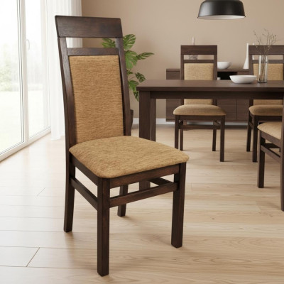 Design Stuhl Set 2x Sessel Holz Textil Stühle Stoff Esszimmer Neu Polster