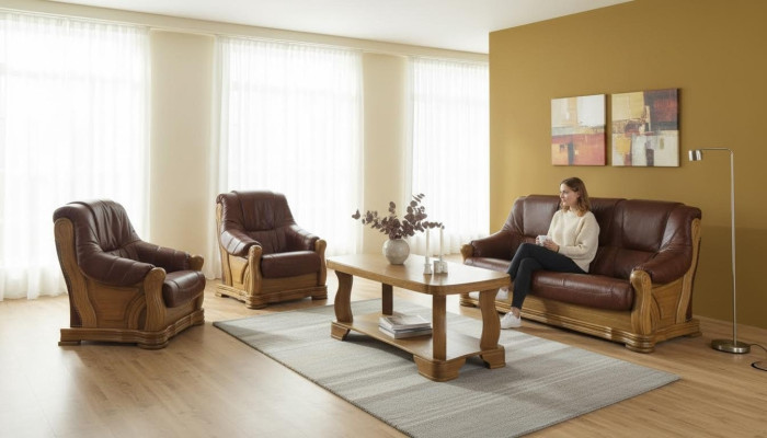 Klassische Zweisitzer Couch Ledersofa Neu Polster Sofa 2 Sitzer Leder