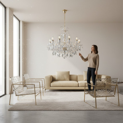 Luxus Kronleuchter Bohemia Kristall Decken Leuchten Lampen Luster Handarbeit Neu
