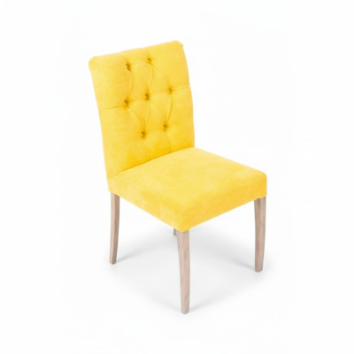 Moderne Designer Chesterfield Stühle Gelber Stuhl-Set Stilvolle Polsterstühle x10 tlg. 