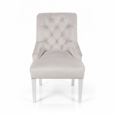 Graue Designer Chesterfield Stühle Polster Stuhl Garnitur Textilstühle  x10 Einsitzer Set