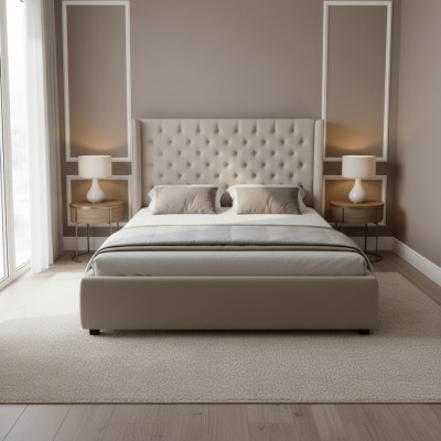 Chesterfield Bett Polster Doppel Hotel Deko Betten Schlafzimmer 180x200cm