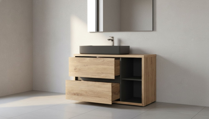 Waschbeckenunterschrank mit Waschtisch hängend 100 cm Badezimmerschank