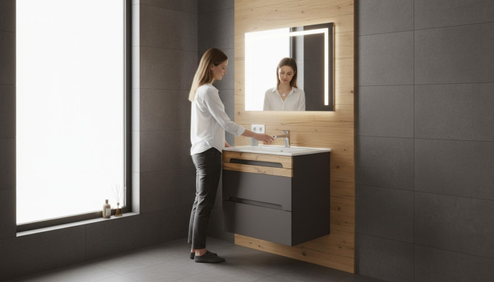 Badmöbel Set 60cm Dekorative Waschbecken mit Unterschrank Modern Waschtisch