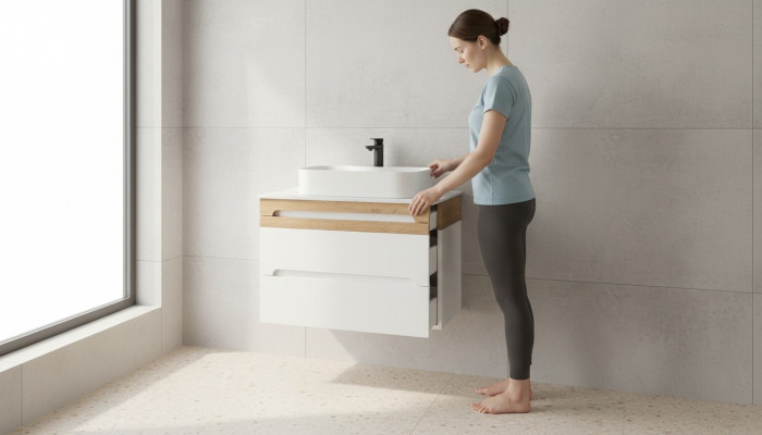 Waschtisch Badezimmer Schränke Waschtische Waschbecken Unterschrank Becken 80cm