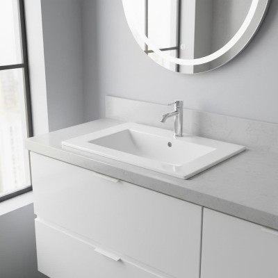 Waschtisch Einbauwaschtisch Waschbecken 60 x 46 cm weiss Badezimmer Waschschale