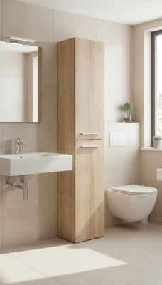 Badezimmerschrank Hochschrank hängend 160 cm Badmöbel Schrank