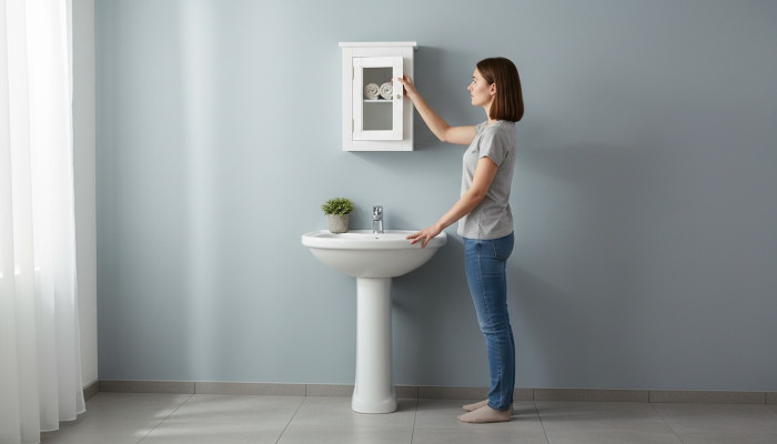 Badezimmer Badmöbel Regal Schrank Heller Schränke Apotheken Holz