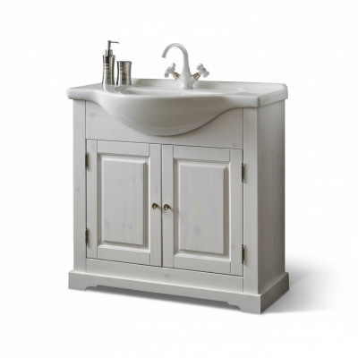 Landhaus Waschtisch Luxus Qualität Waschbecken Becken mit Unterschrank 85x35x81
