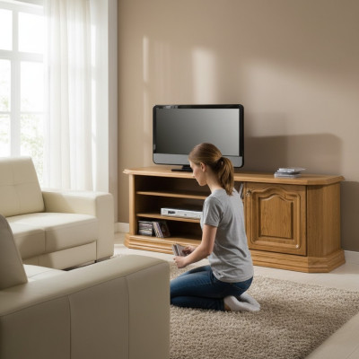 Landhaus RTV Antik Stil Kommode Fernseh Barock Rokoko TV HiFi Schrank