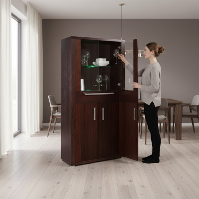 Vitrine Schrank Kommode Glas Regal Vitrinen Regale Holz Schränke Bar