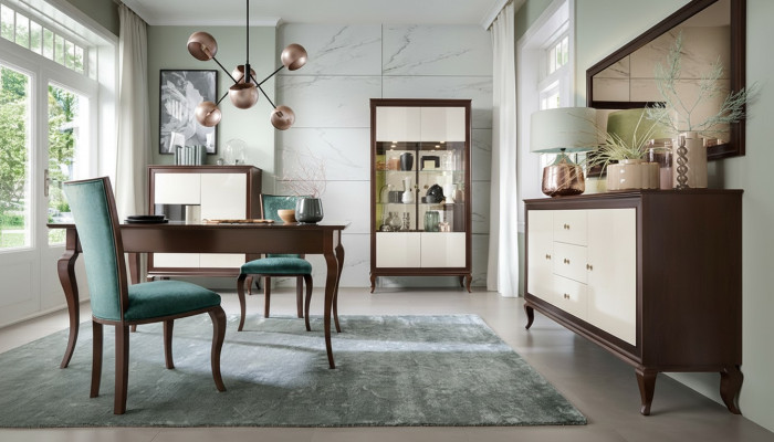 Garnitur Komplett Set Esstisch + 4 Stühle Esszimmer Gruppe Holz Tisch