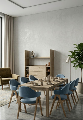 Luxus Sessel Set 8x Stuhl Gruppe Sitz Lehn Stühle Garnitur Holz Massiv