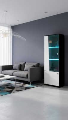 Edle Vitrine Modern Stil Schrank Schaufenster Wohnzimmer Glas Wohnzimmer Neu
