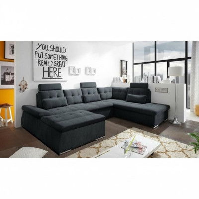 Ecksofa UForm Sofa Wohnlandschaft Garnitur Polster Bettfunktion Schlafsofa