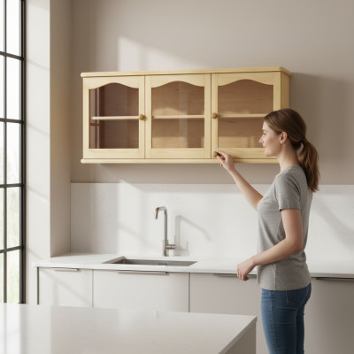 Wandschrank Hängeschrank Ablageschrank Küche Bad Vollholz Möbel Echtholz Vitrine