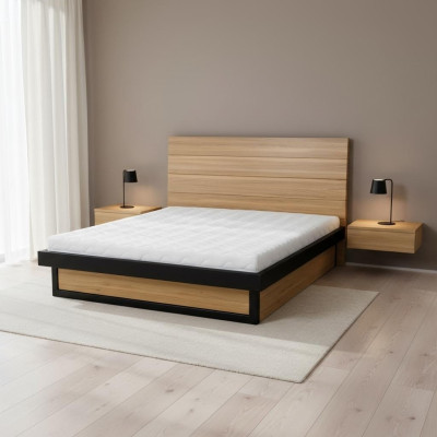Modernes Bett Echtes Holz 160x200cm Design Betten Bettgestell Eiche Stil Neu