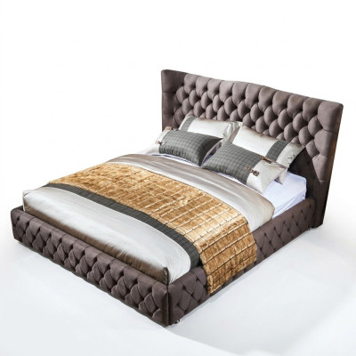 Chesterfield Big Bett Großer Kopfteil Ohren Betten Polster Doppelbett