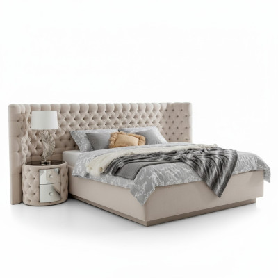 Chesterfield Bett Luxus Schlafzimmer Hotel Deko Polster Betten mit Knöpfen