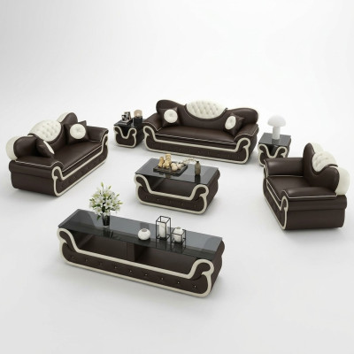 Komplett Set Sofagarnitur 7tlg. Sitz Sideboard Design Wohnzimmer Gruppe Garnitur