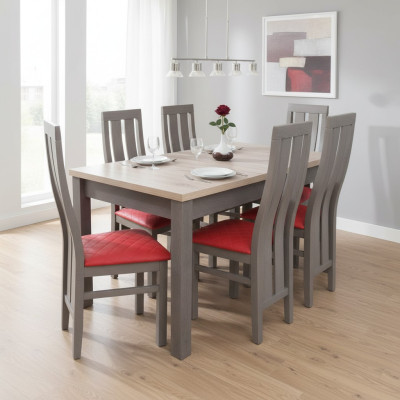 Komplett Set Esstisch 6x Stühle Esszimmer Set Ess Gruppe Tisch Tische 7tlg Neu