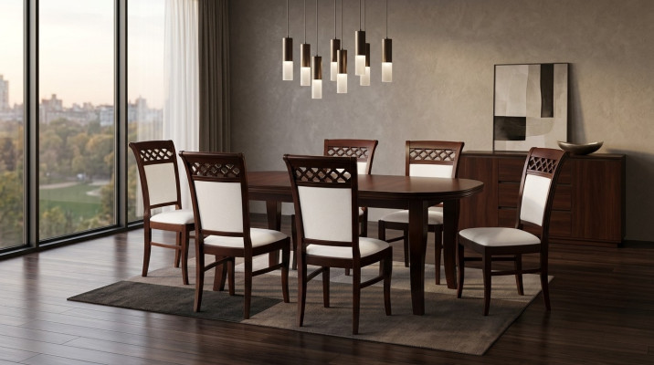 Moderne Design Esszimmer Set Garnitur Stuhl Tisch Lehnstuhl Gruppe 7tlg. Möbel