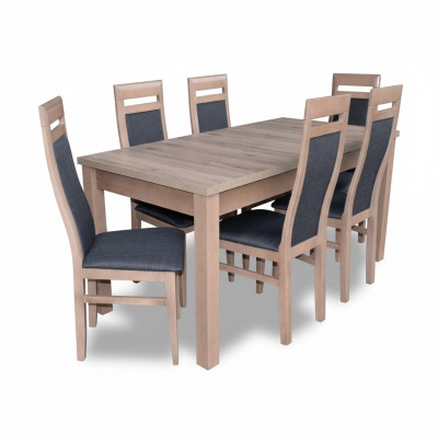 Rechteckig Esszimmer Tisch 6 Stühle Stuhl Garnitur Holz Tische Essgarnitur 7tlg
