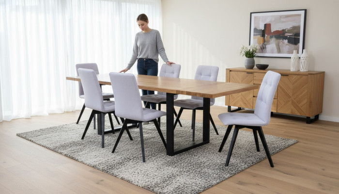 Komplett Set Esstisch + 6 Stühle Set Esszimmer HolzTische Ess Gruppe Tisch 7tlg
