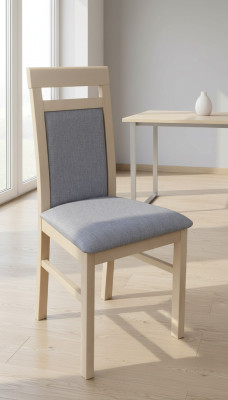 Esszimmer 1 x Lehnstuhl Sessel Garnitur Esszimmerstuhl Holz Polster Sitzpolster