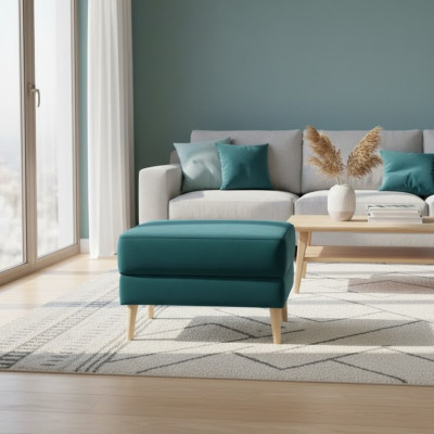 Fußhocker Sitzhocker Sitzpouf Wohnzimmer Designer Hocker Leder Textil