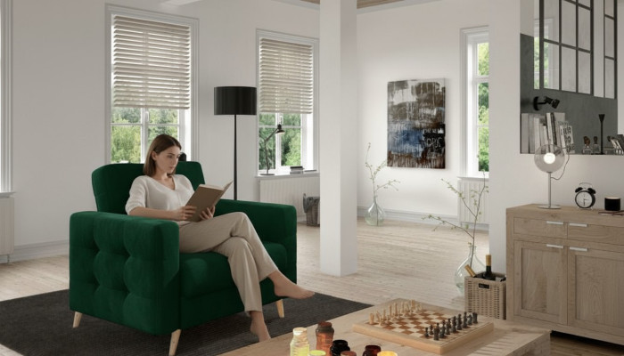 Sessel Stuhl Esszimmer Fernseh Lounge Sitz Grün Modern Design Polsterstuhl Neu